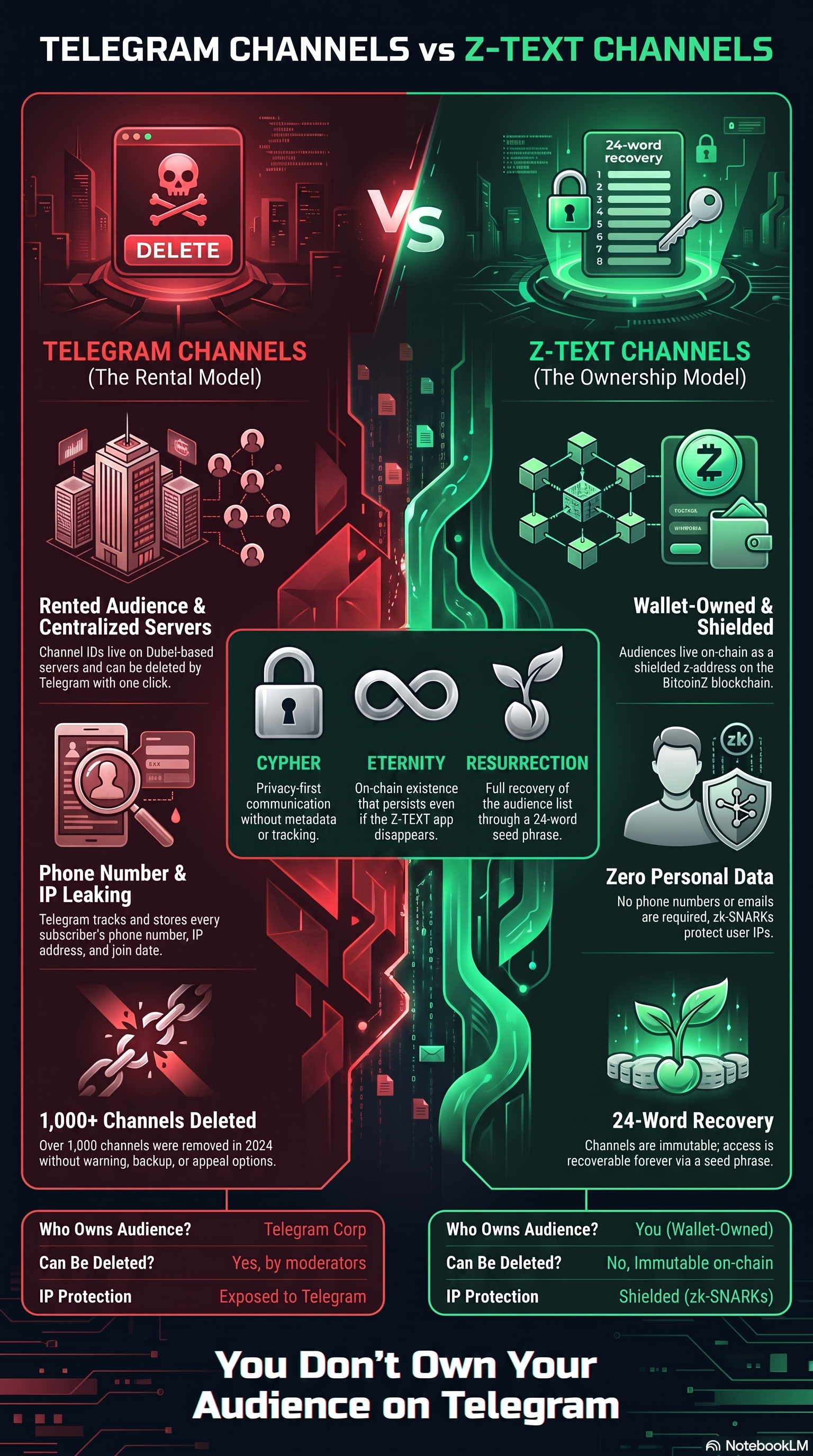 You Don't Own Your Audience on Telegram. You do on Z-TEXT.