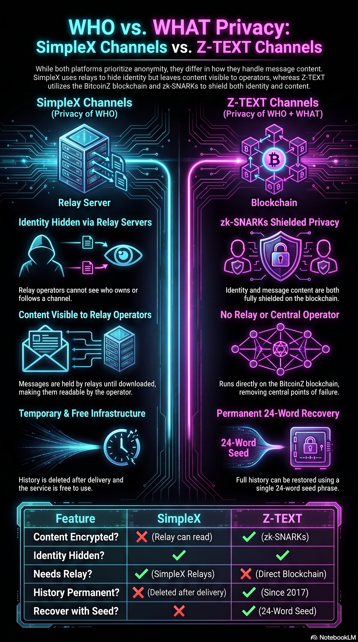 Compare Z-TEXT to Signal, WhatsApp, Telegram & More