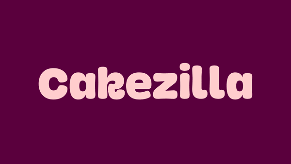 Cakezilla word animated trought the 6 variable styles of the Tuig typeface.