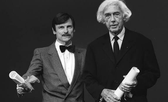 Андрей Тарковский и Робер Брессон в Каннах, 1983