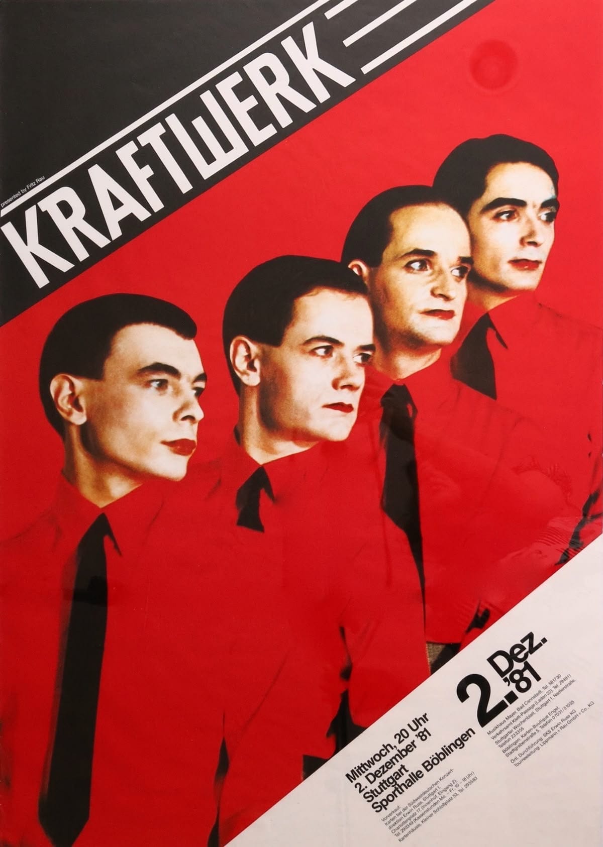 Aфиша группы Kraftwerk «Man-Machine» в Штутгарте, 1981 год