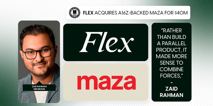 Flex Acquires A16z-Backed Maza for $40M