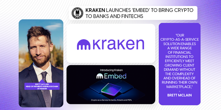 Kraken Launches ‘Embed’ to Bring Crypto to Banks and FinTechs