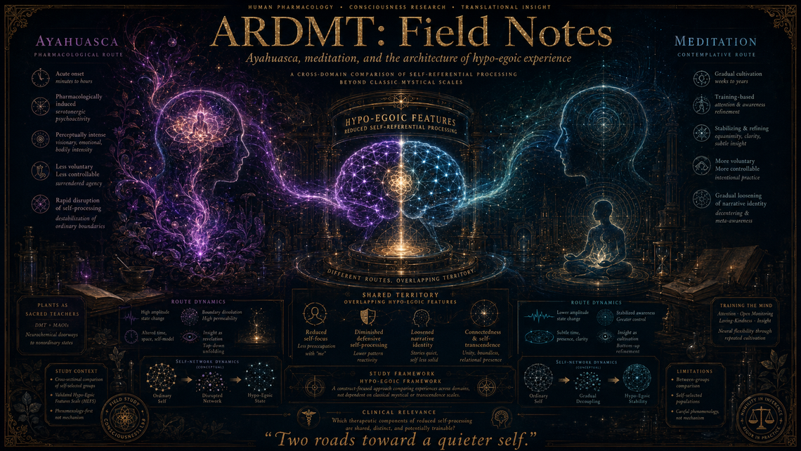 Ayahuasca vs Meditation: Two Routes to Ego Dissolution?