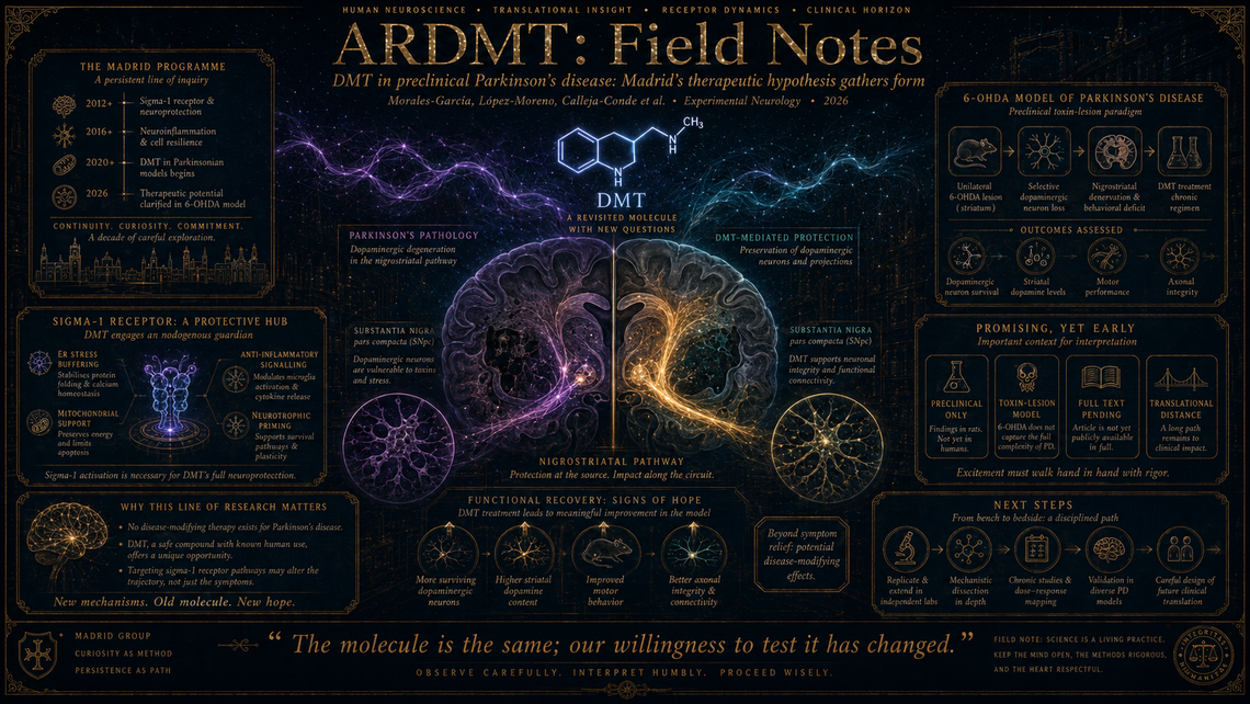 DMT in a Parkinson's model: Madrid group returns with fuller claims