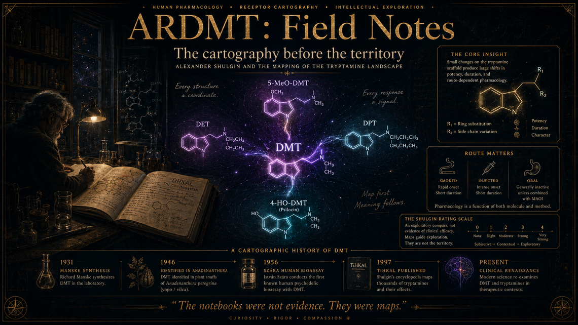 Shulgin's tryptamine notebooks: the cartography DMT research still navigates by