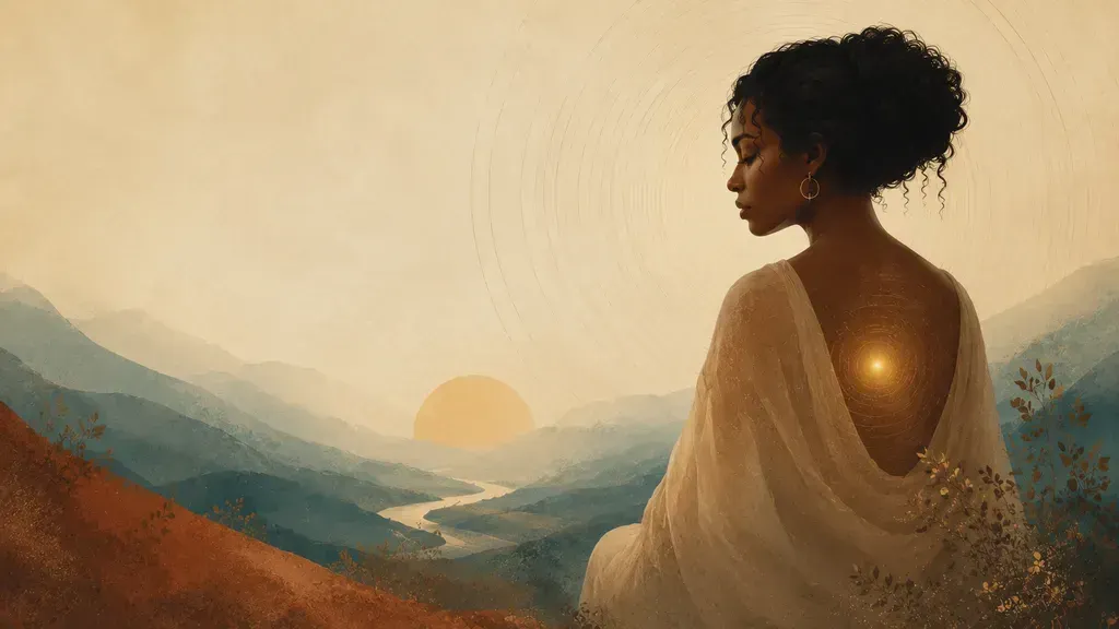 Woman meditating alone