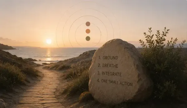 Ground. Breathe. Integrate. One small action.