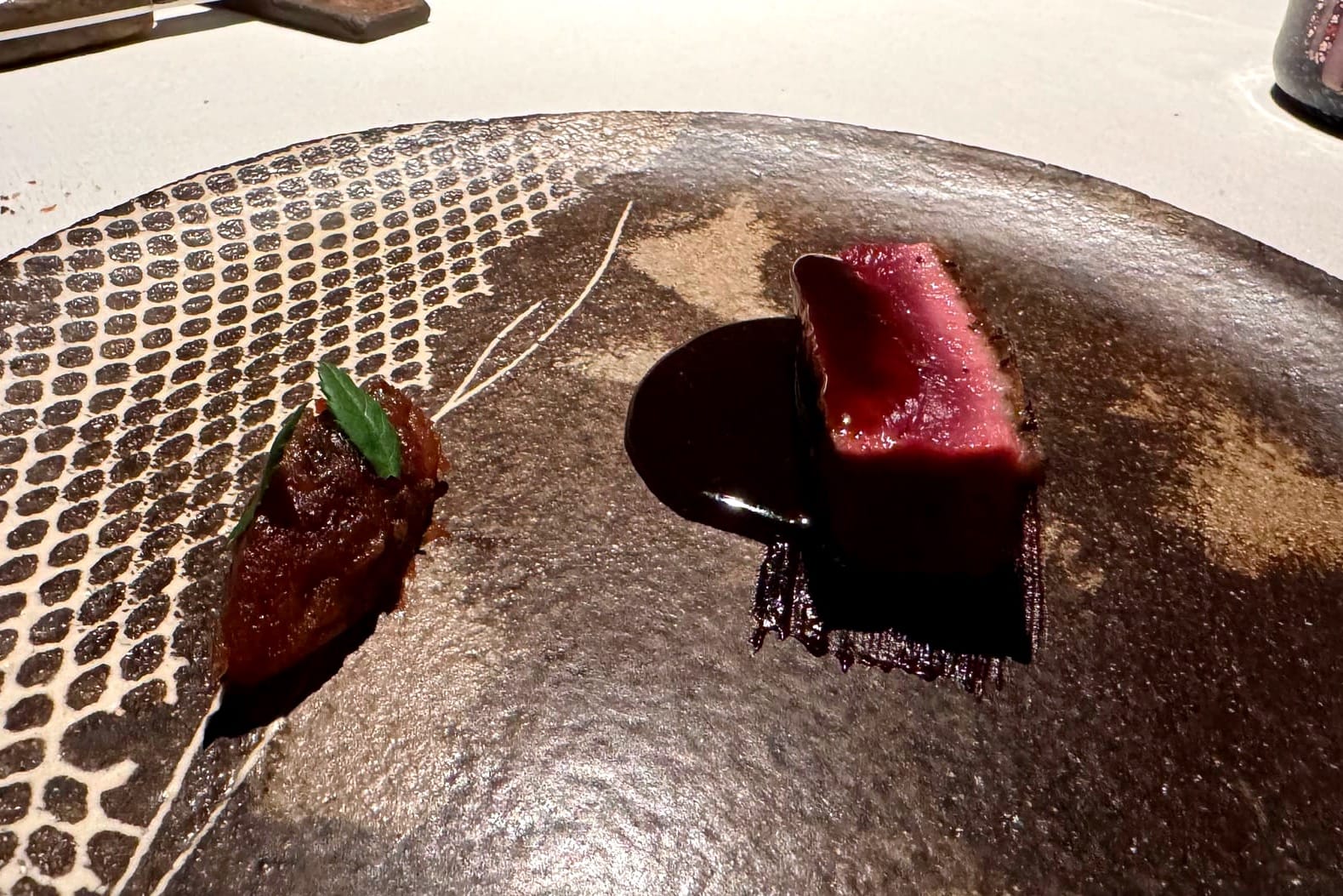 Charcoal aged duck with red miso and whiskey - Smoked Room Madrid
