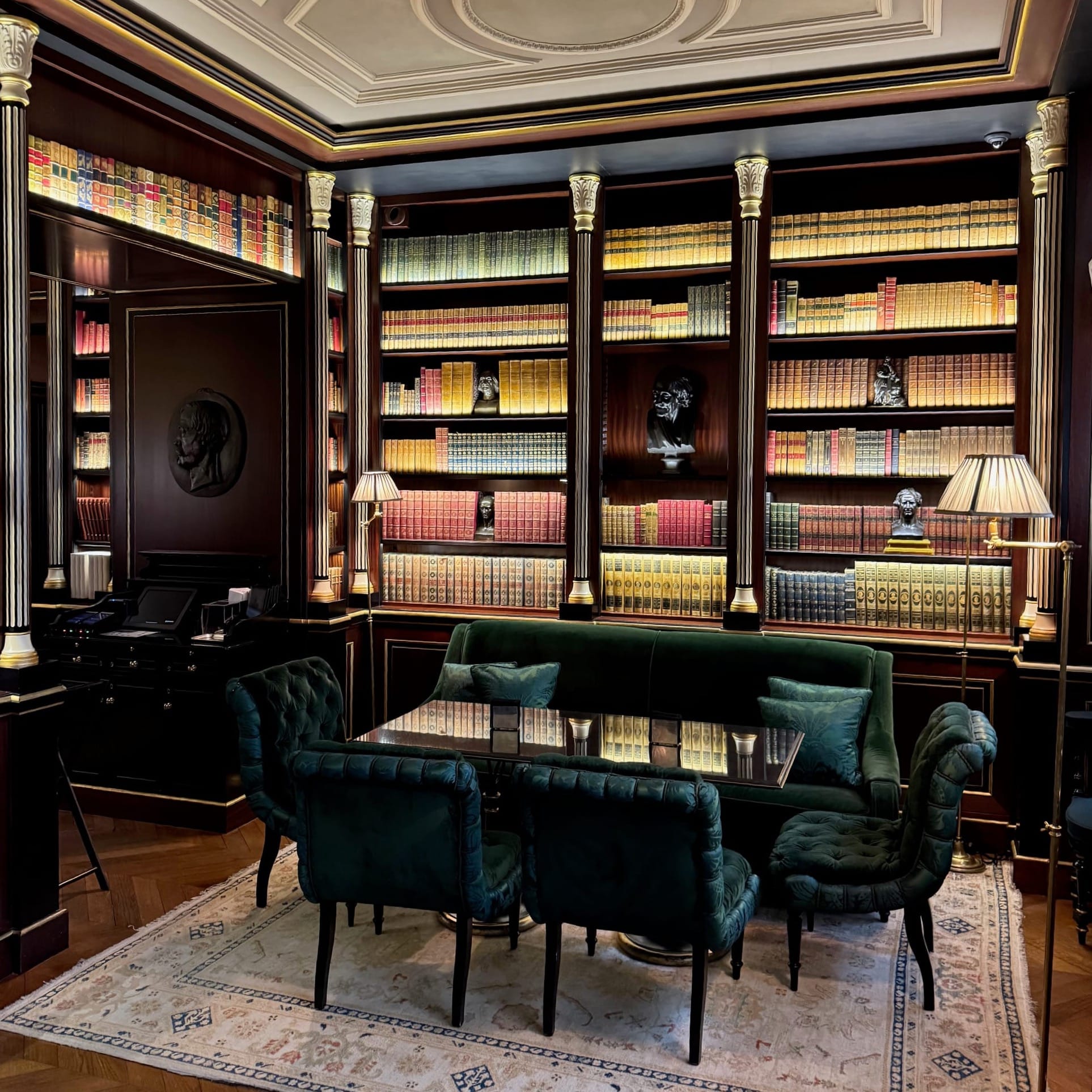 Library at La Reserve Hotel Paris