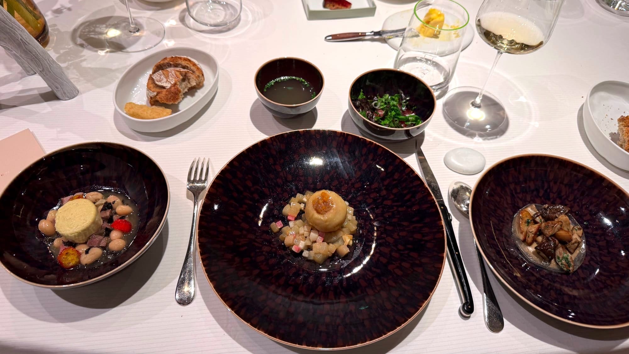 Autumn starter composition at restaurant Pierre Gagnaire Paris
