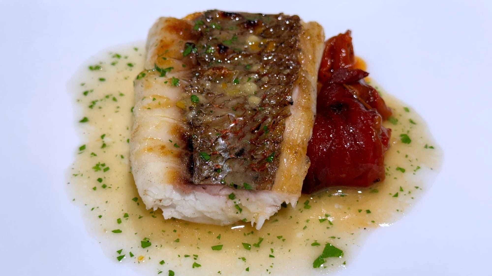 grilled fish with peppers