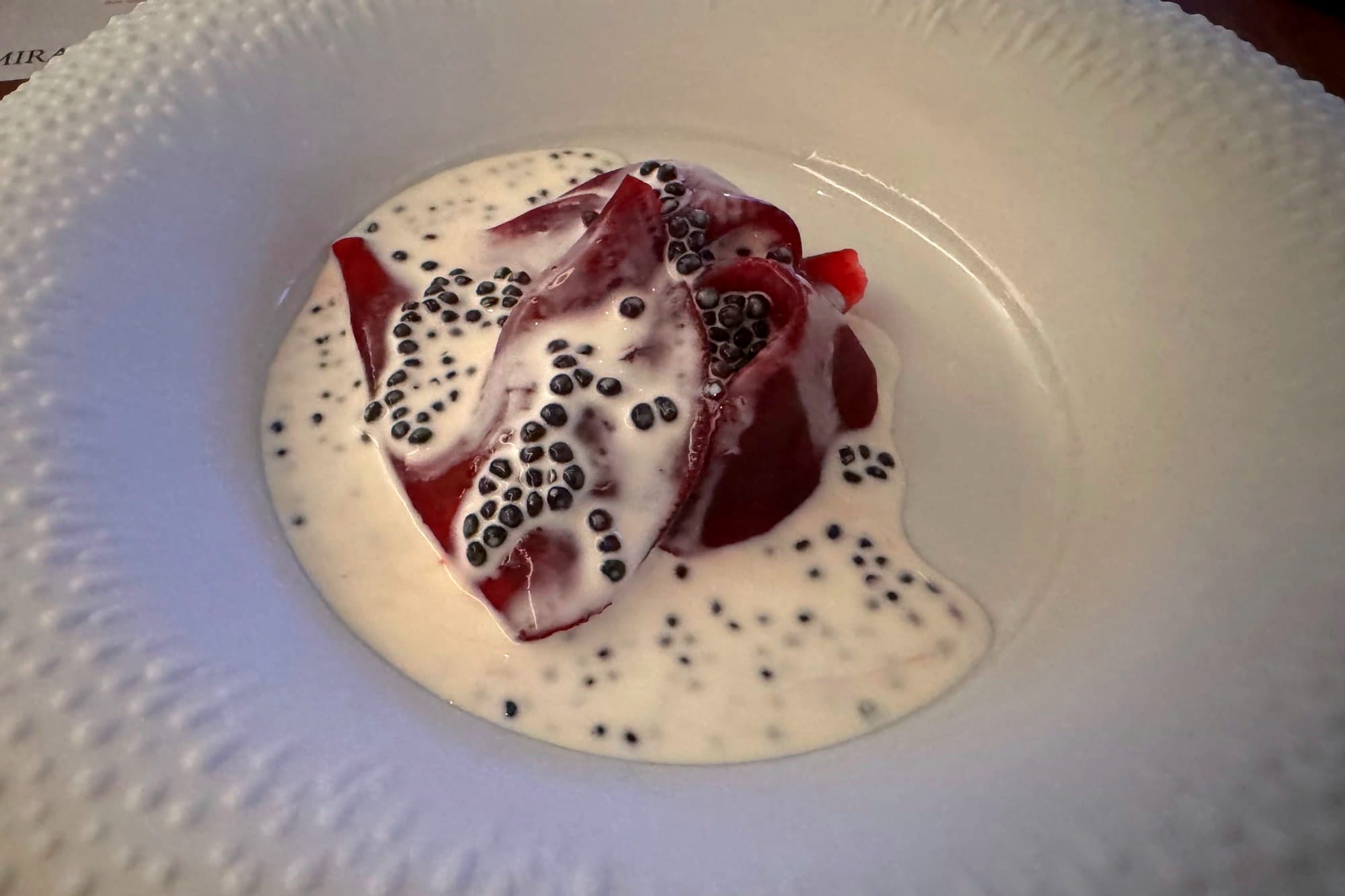 Beetroot and caviar at Mirazur Menton