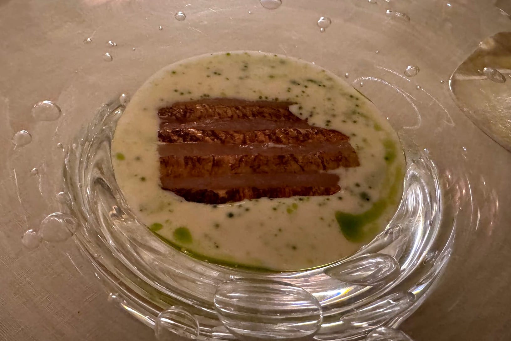 Red mullet starter at Louis XV Alain Ducasse restaurant Hotel de Paris Monaco