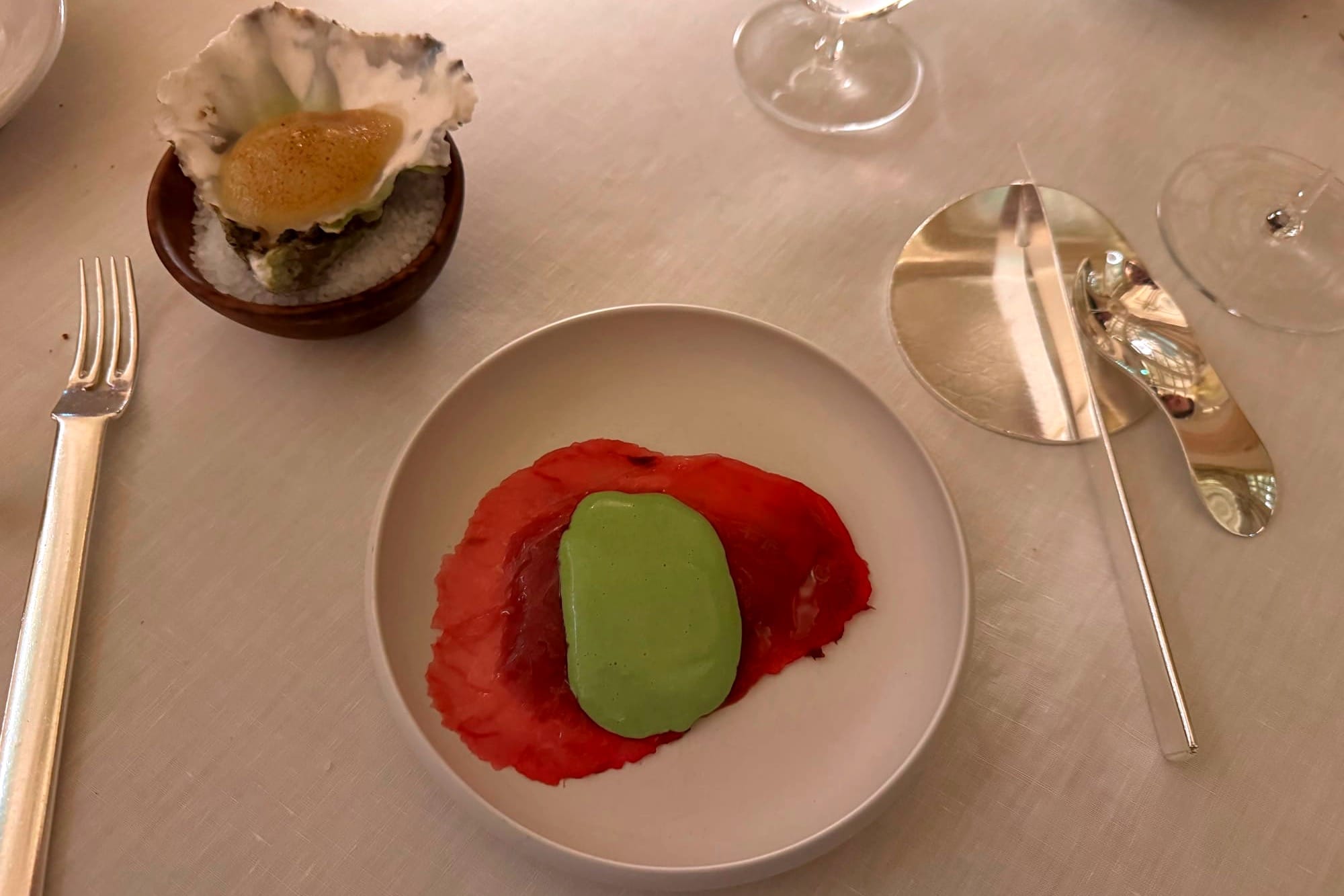 Red tuna with raspberries at Louis XV Alain Ducasse Monaco