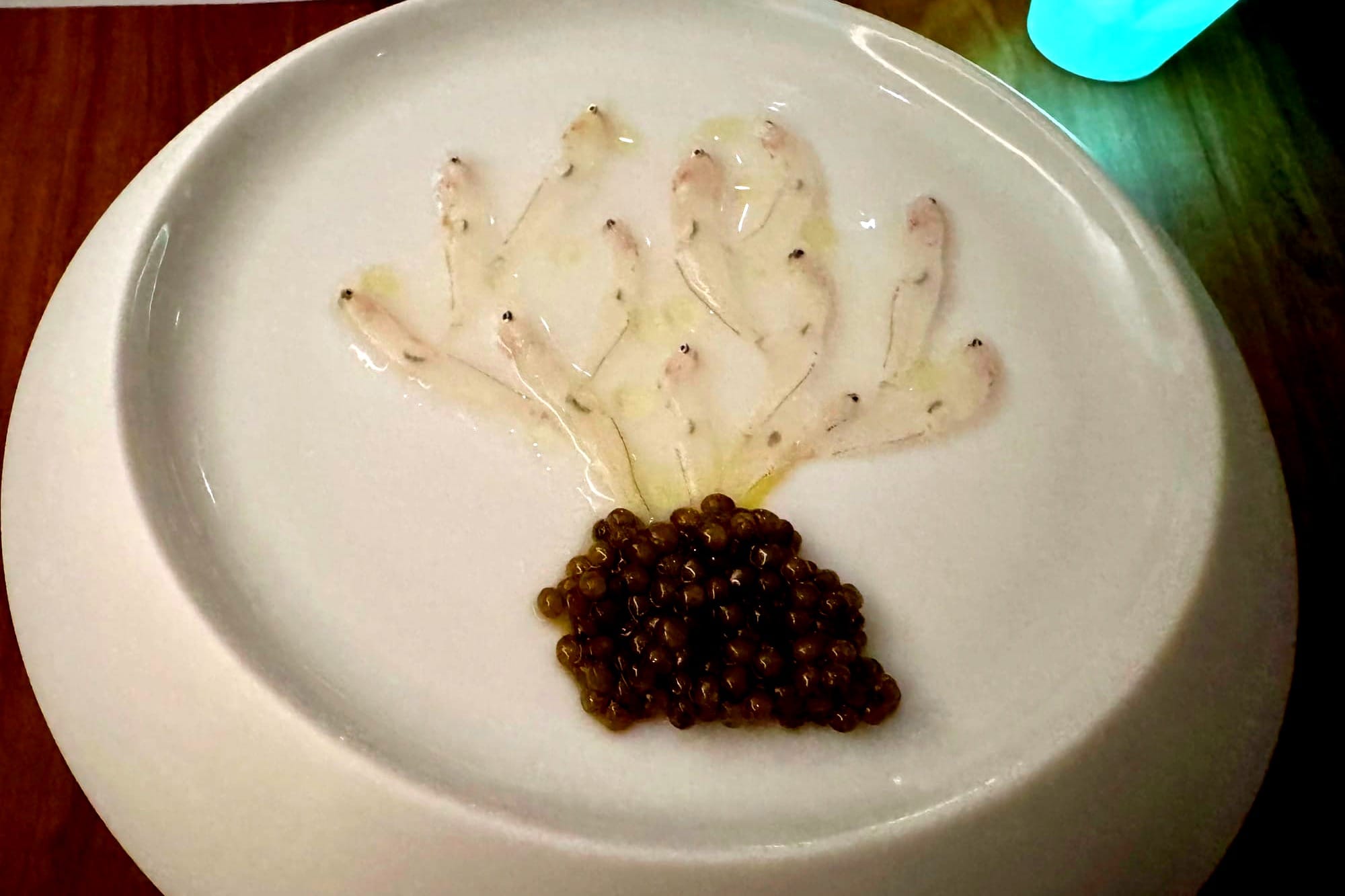 Whitebait and caviar at Mirazur Menton