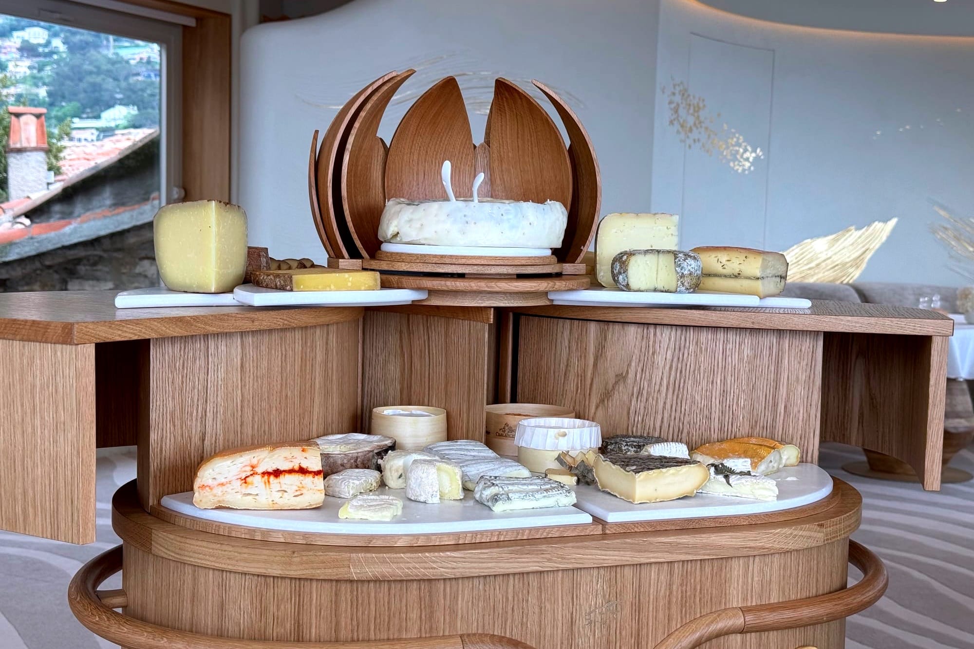 Cheese trolley at La Chèvre d’Or Èze