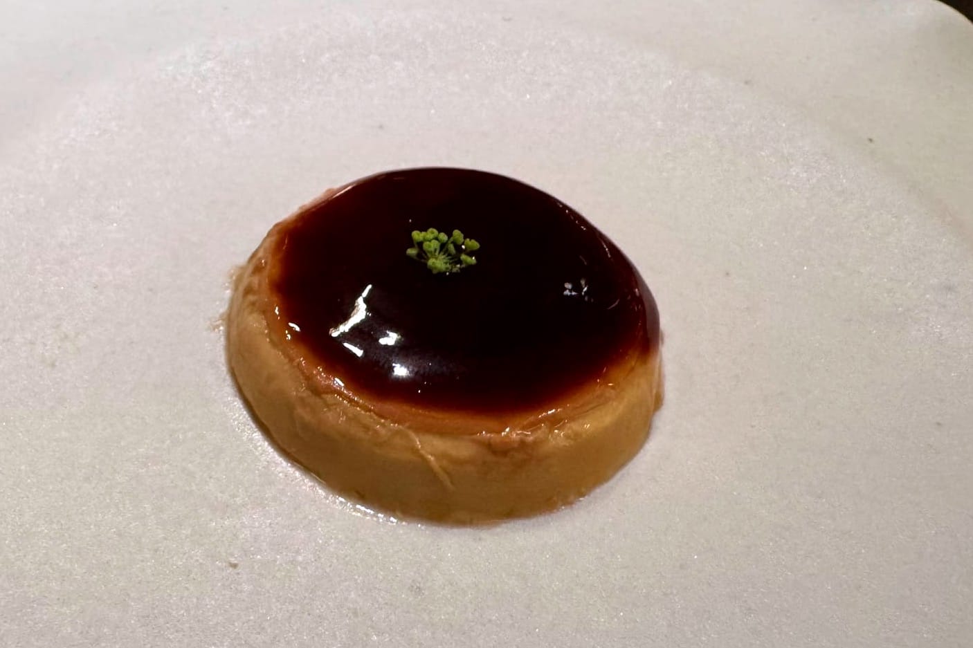 fish roe flan with apple and fennel at Aponiente