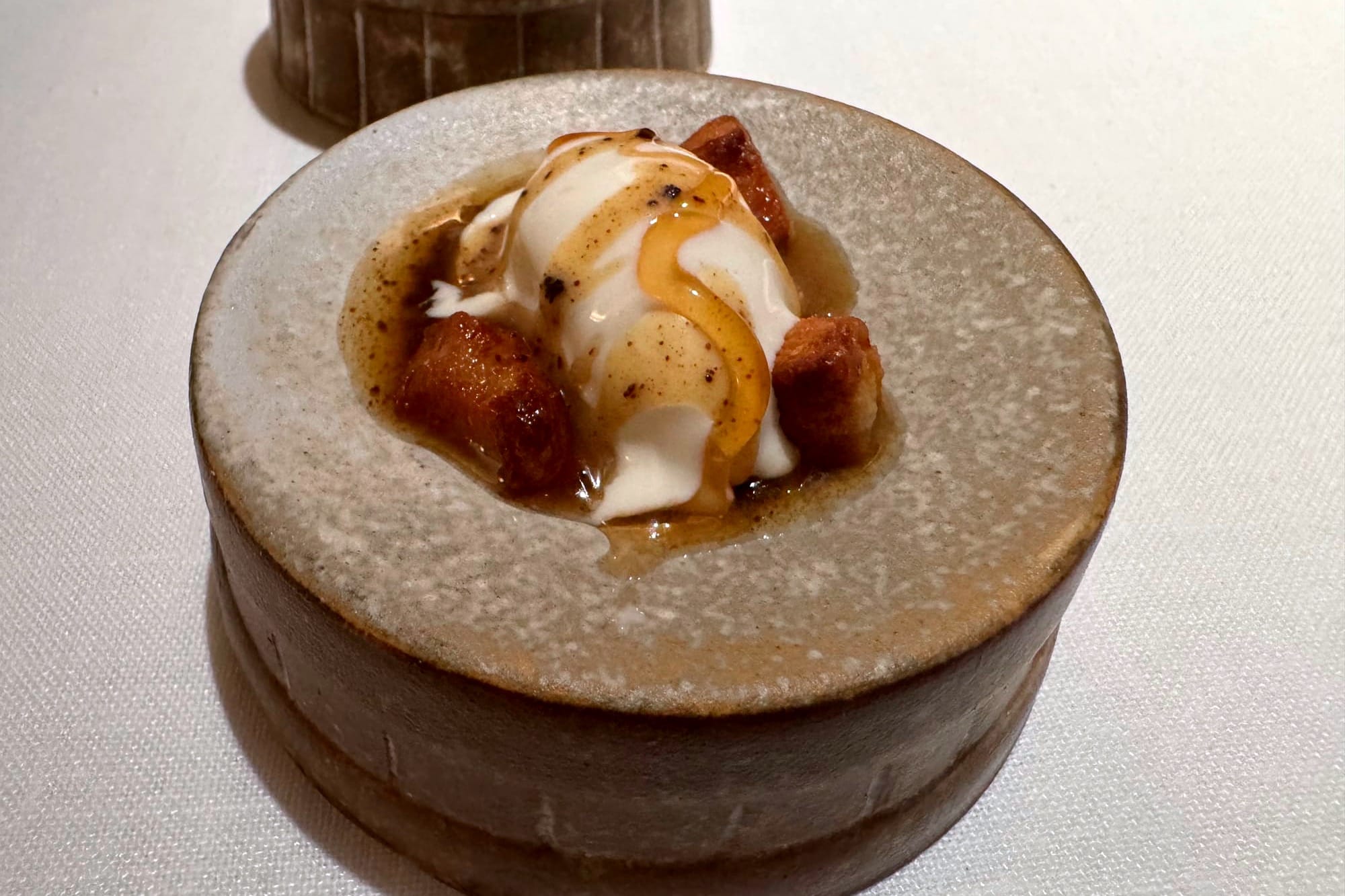 Butter ice cream with cider vinegar at Casa Marcial