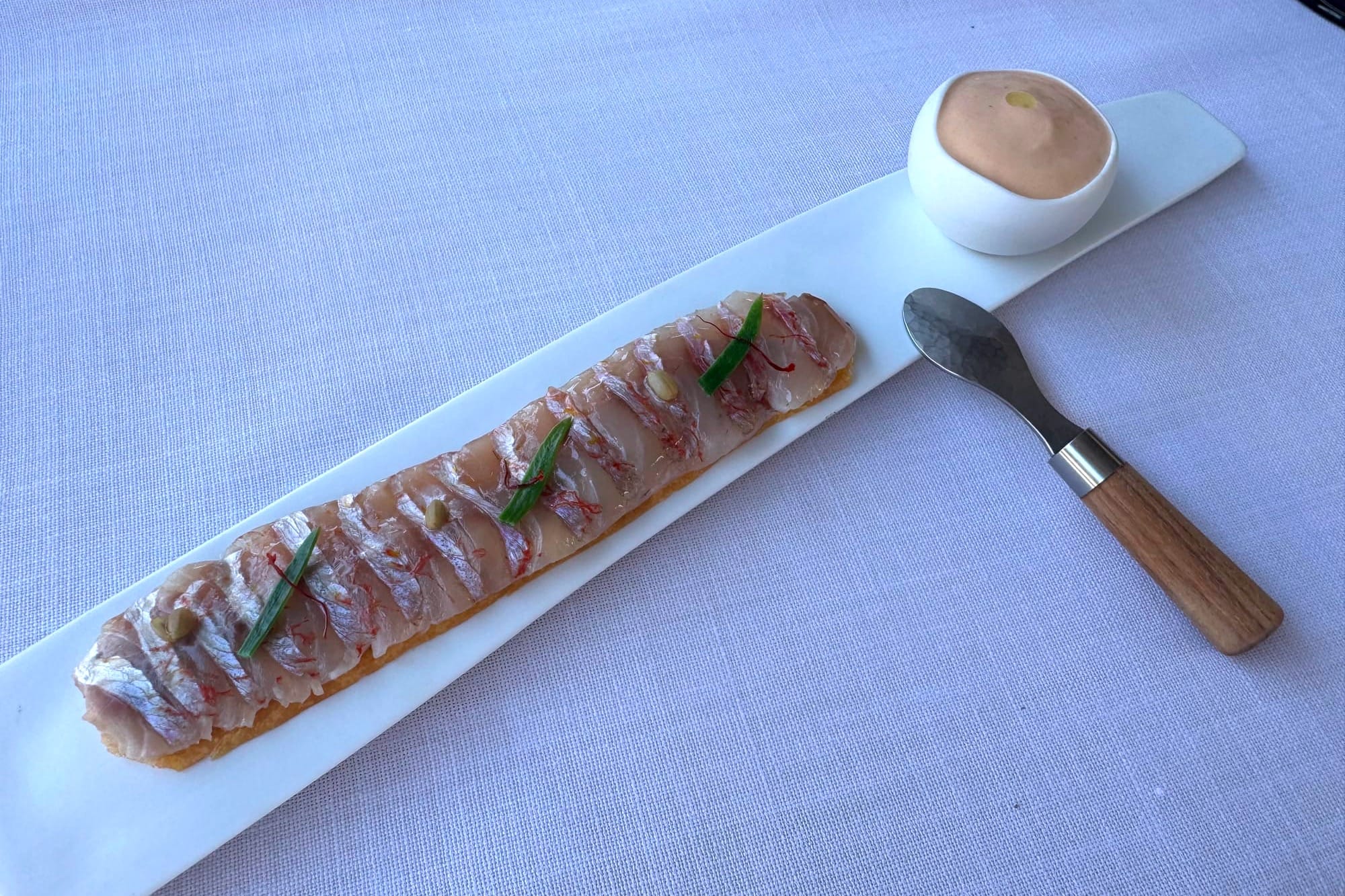 Red mullet with sea urchin foam