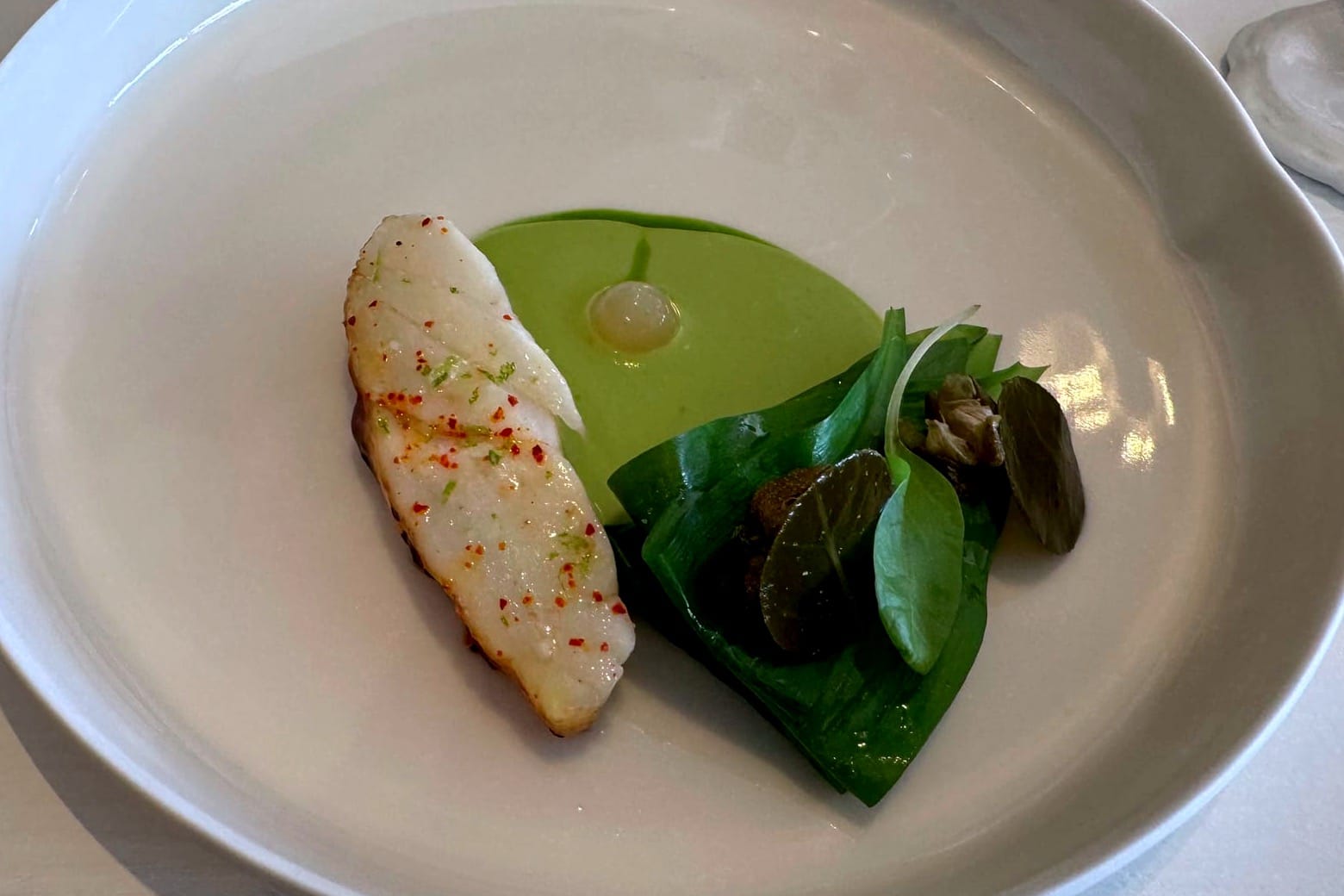 Turbot, wild garlic, capers, lemon
