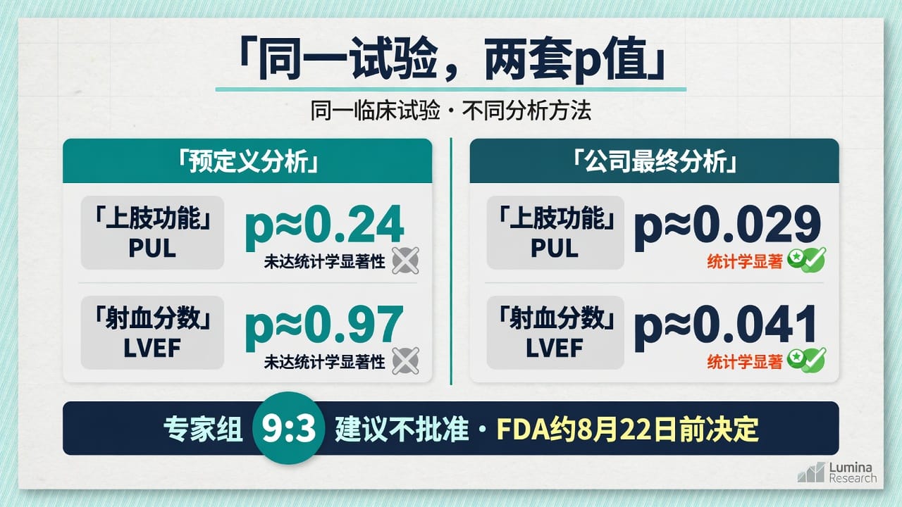 同一试验，两套p值