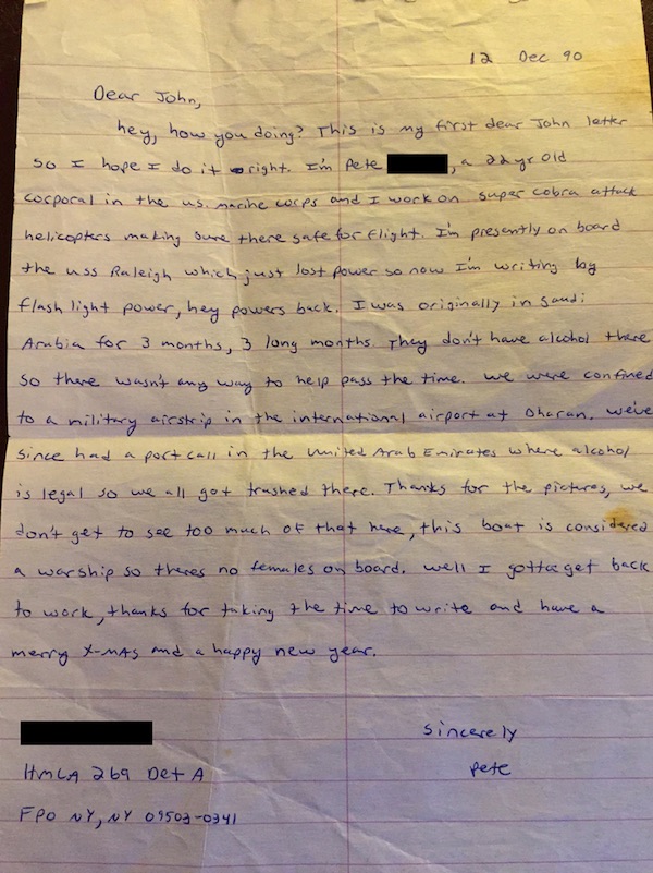 Letters from Operation Desert Shield