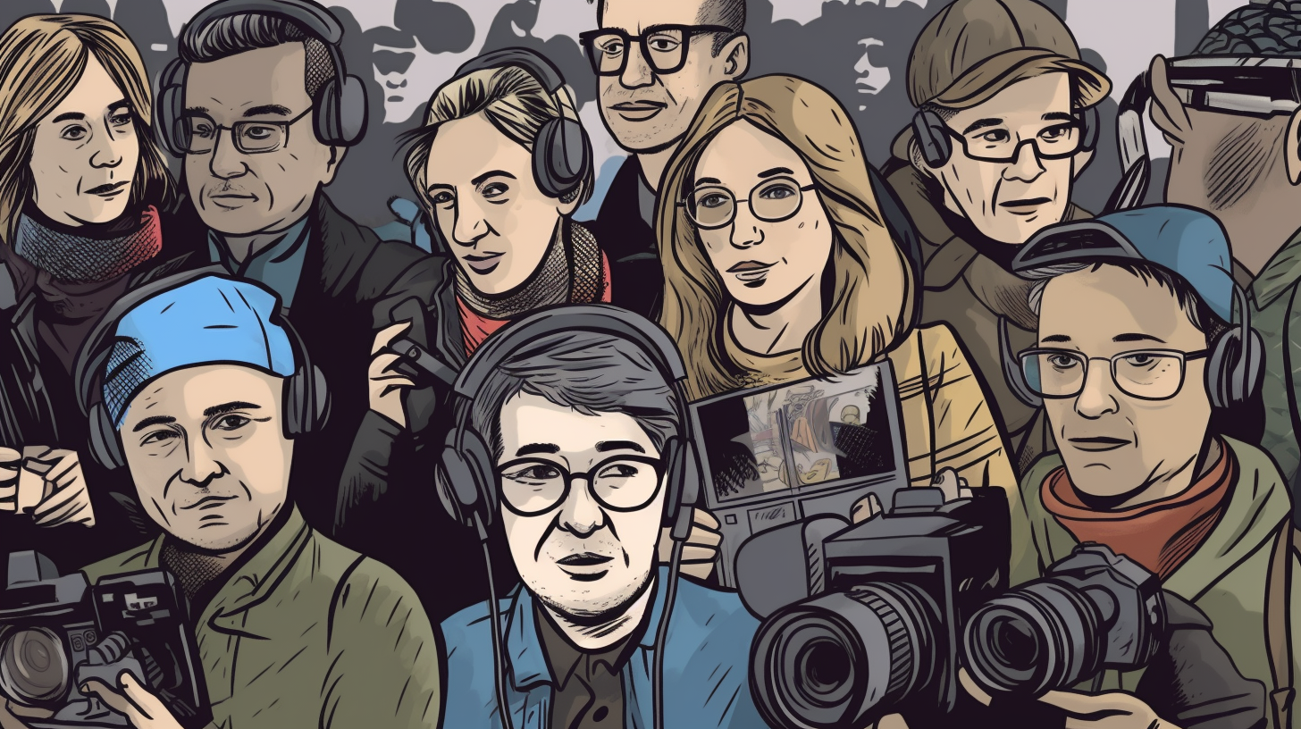 Illustration of journalists