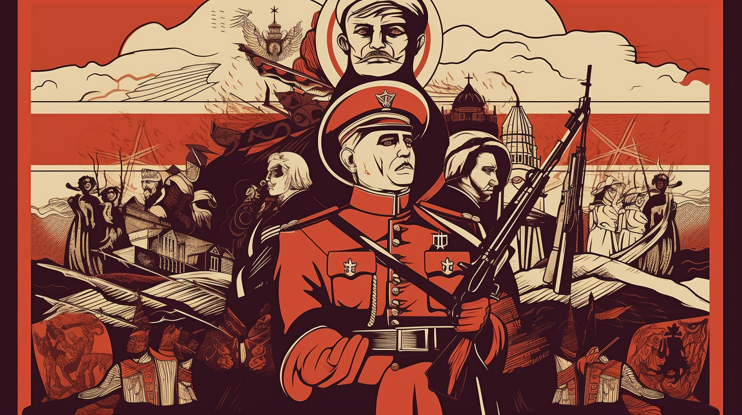 Russian soldiers illustrated
