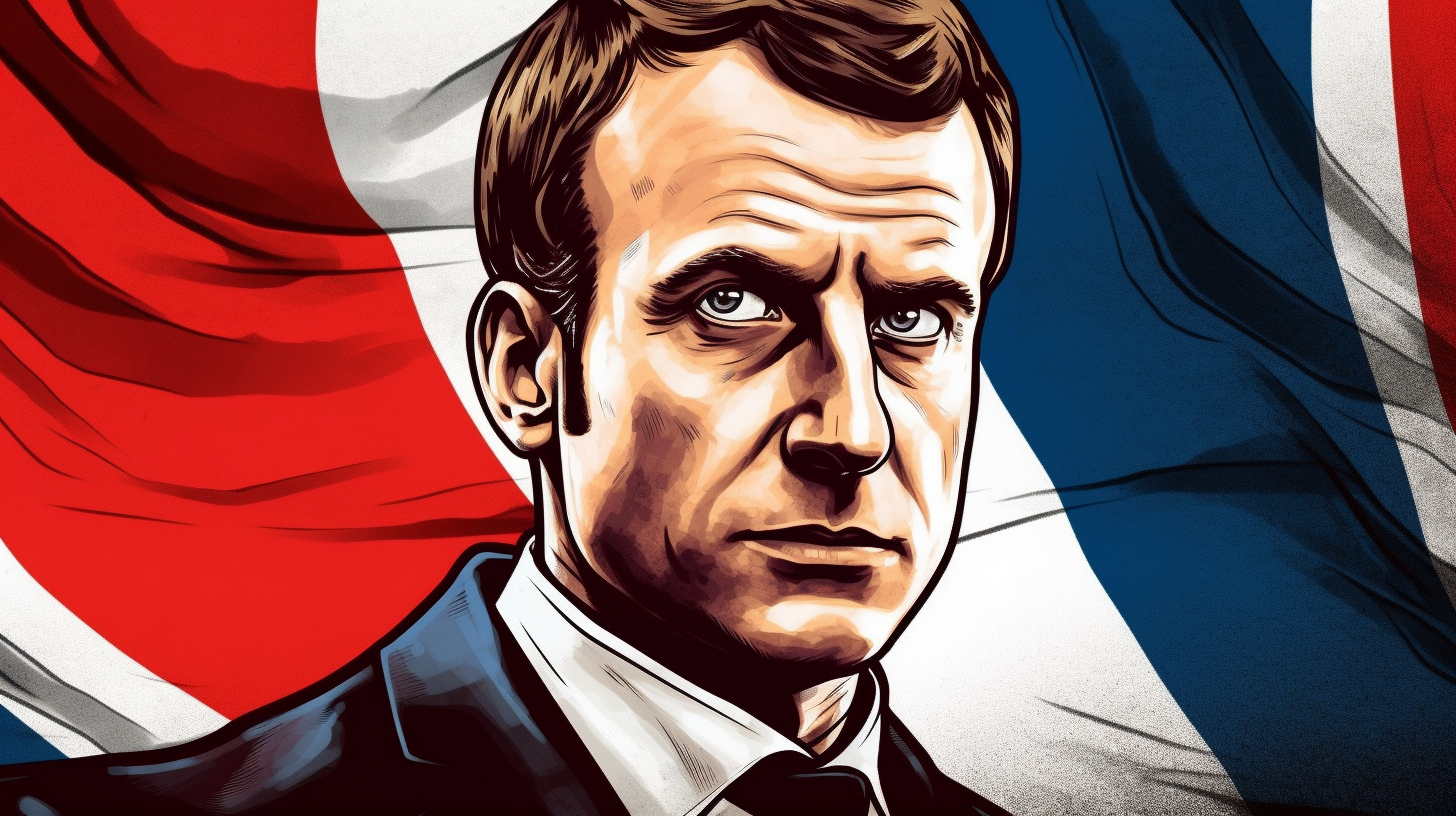 Illustration of French President Emmanuel Macron