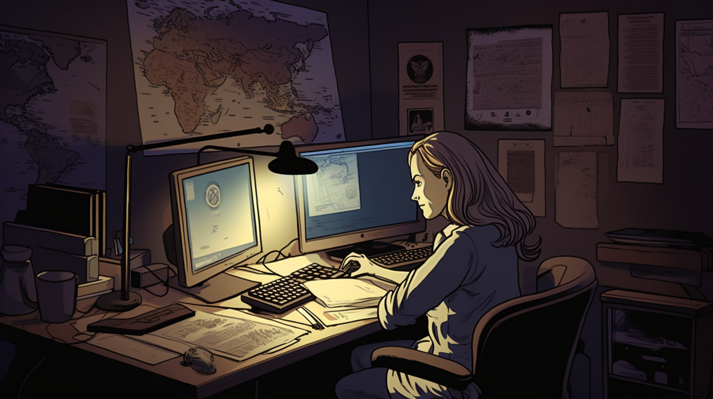 Woman at NSA on a workstation