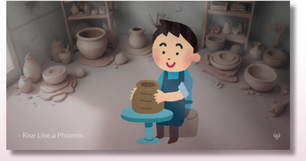 Hands molding clay representing how choices reshape karma