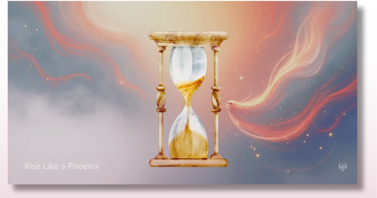 Hourglass symbolizing the delayed unfolding of karma
