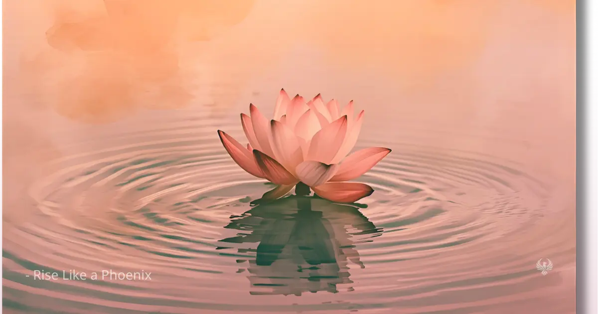 A glowing lotus rising from water, symbolizing transformation through awareness