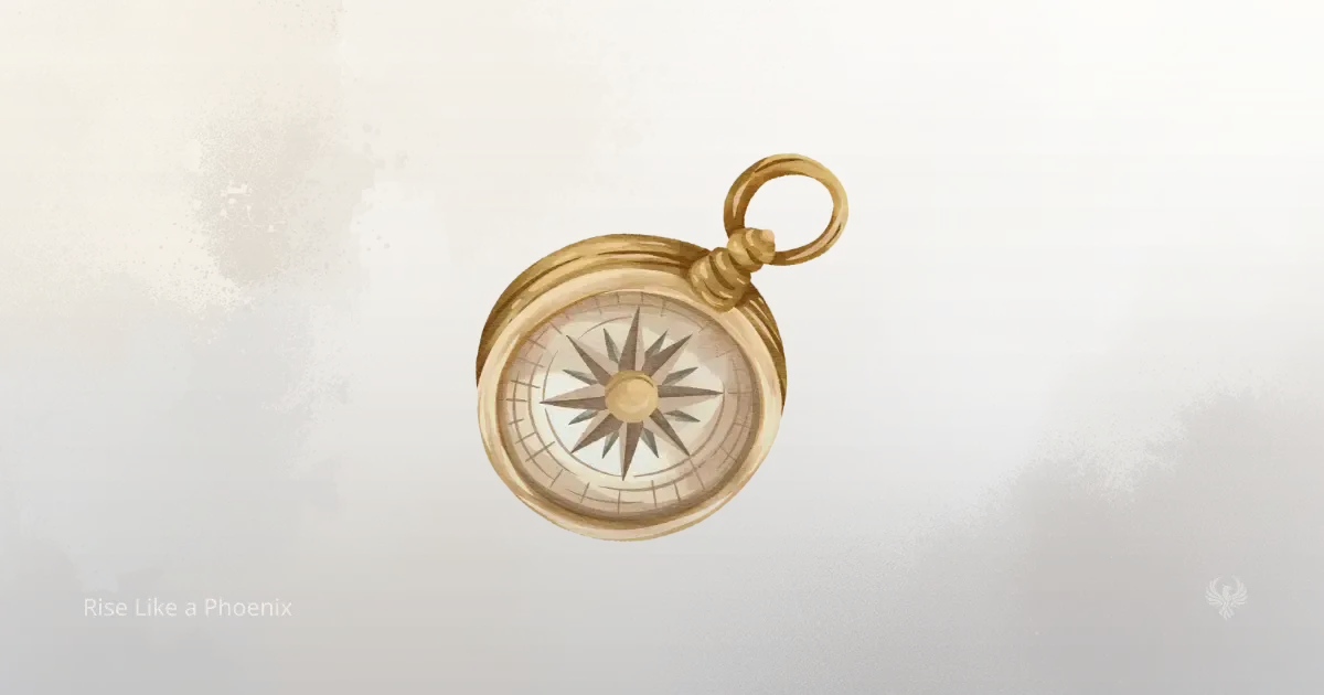 Illustrated compass symbolizing astrology as a guide for understanding life patterns.