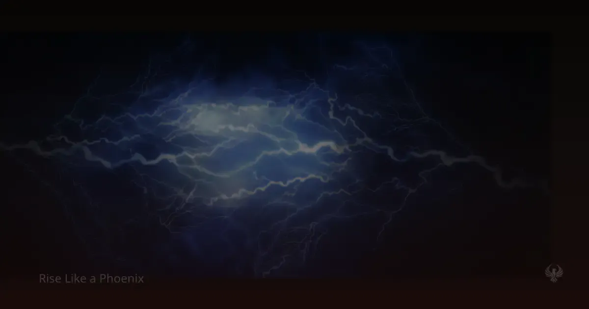 Abstract blue lightning patterns spreading across a dark background, representing intense emotional and nervous system overwhelm during spiritual awakening.