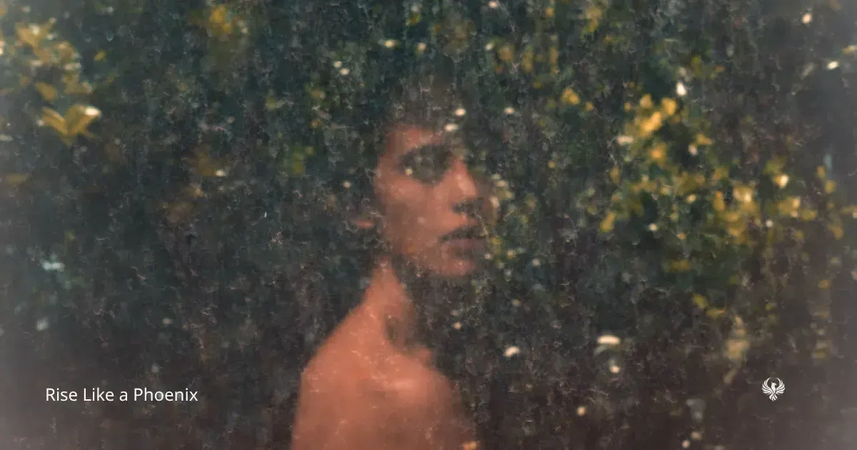 A person seen through textured glass, symbolizing repeated attraction patterns, projection, emotional familiarity, and unclear perception.