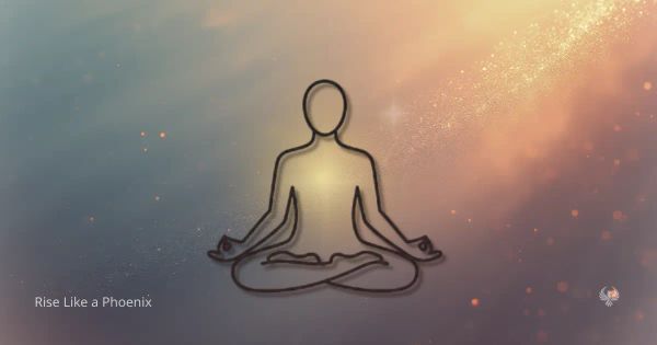 Minimalist figure in meditation with soft golden light, symbolizing inner life-force energy.