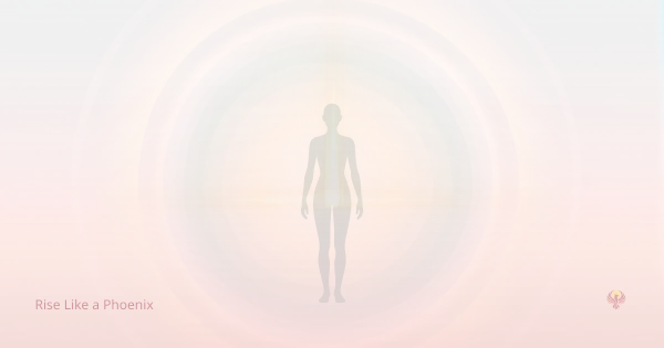 Silhouette with soft light radiating from the pelvic region and rising upward, symbolizing the overlap between sexual energy and kundalini awakening.