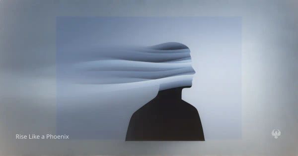 Abstract silhouette of a person with flowing lines around the head, symbolizing the connection between perception, sensation, and the nervous system.