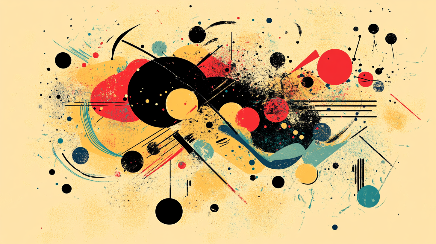 An abstract image featuring different colors and shapes.