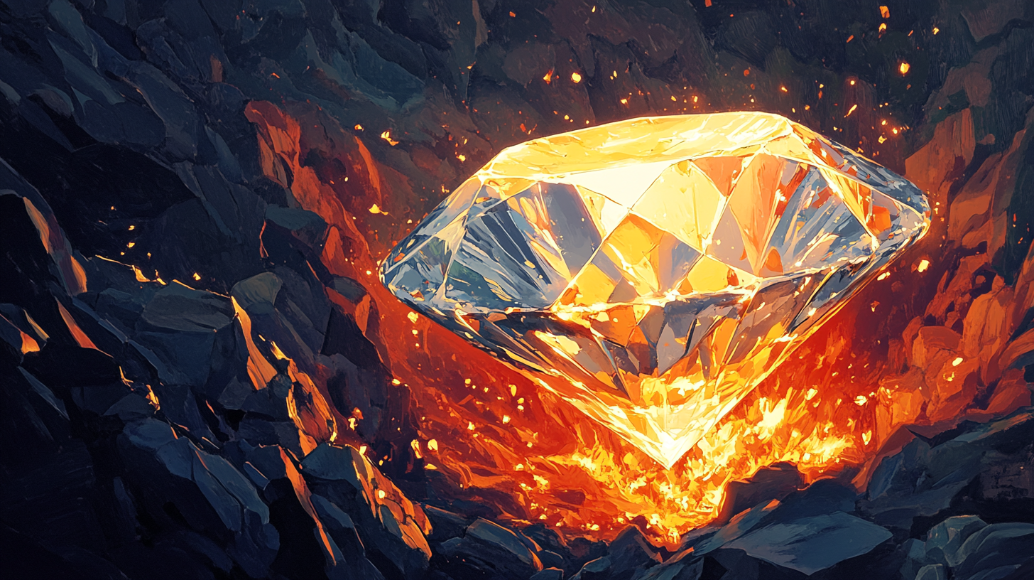 A diamond being forged.