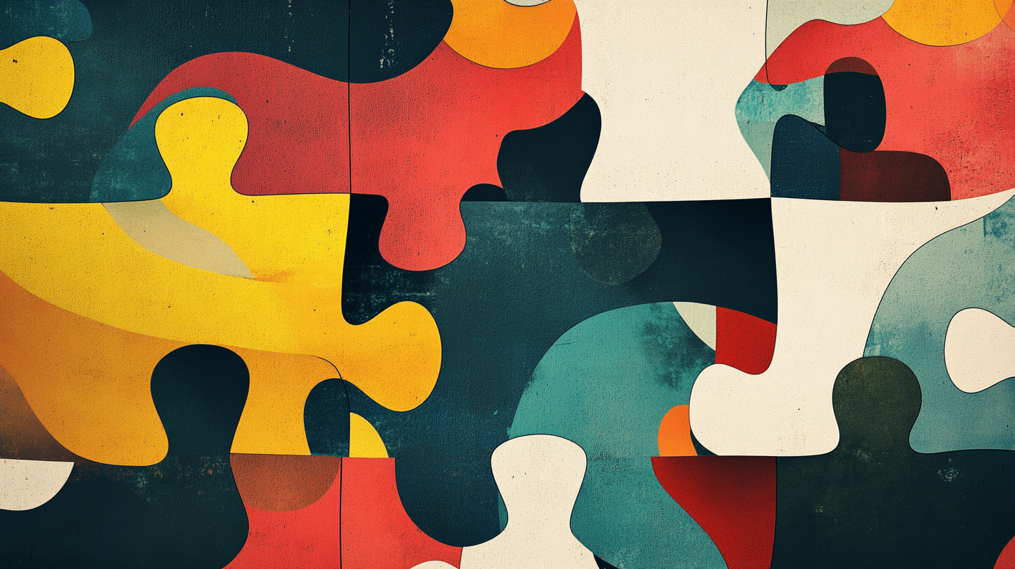 Abstract puzzle pieces.