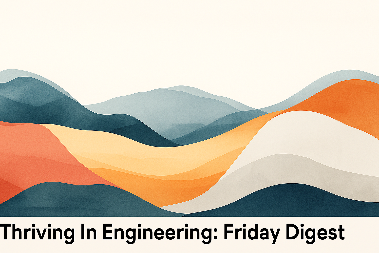 Abstract waves. Text reads: Thriving In Engineering: Friday Digest