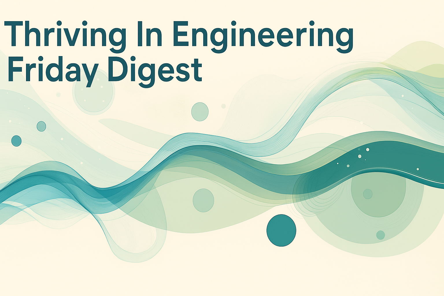 Abstract shapes. Text reads: Thriving In Engineering Friday Digest.