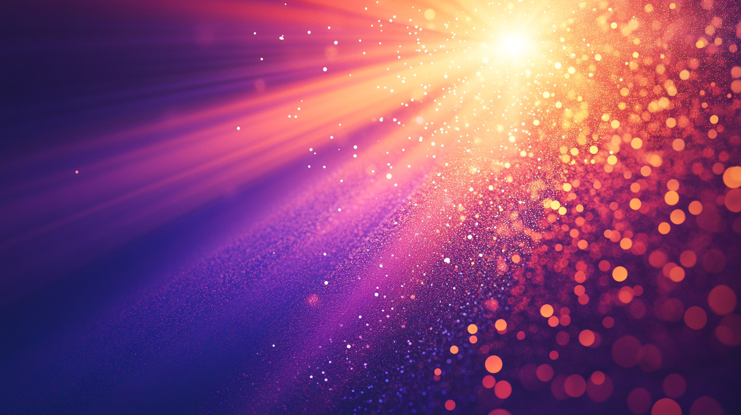 Golden light beam through purple colors.