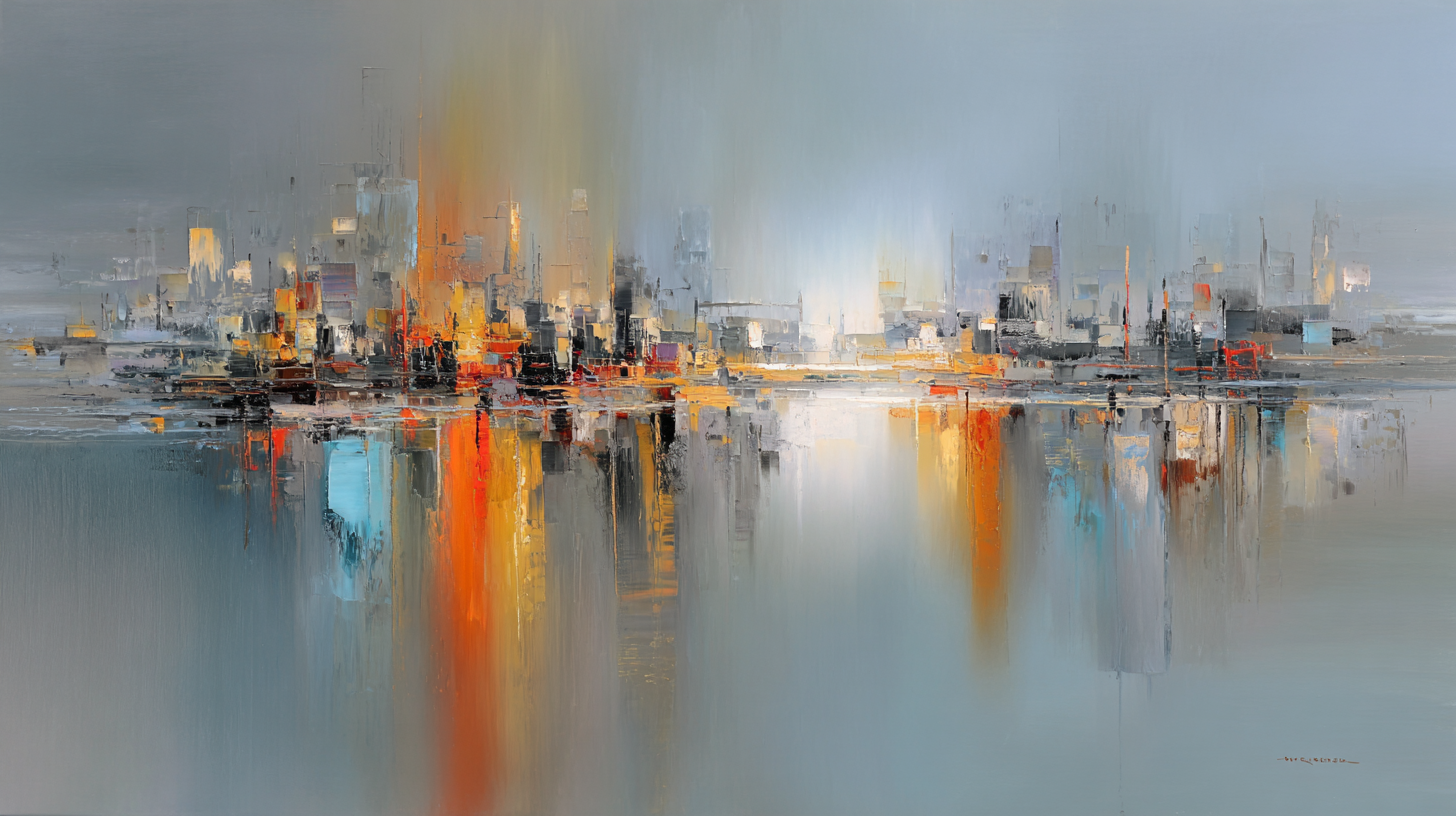 Abstract image of a skyline reflection.