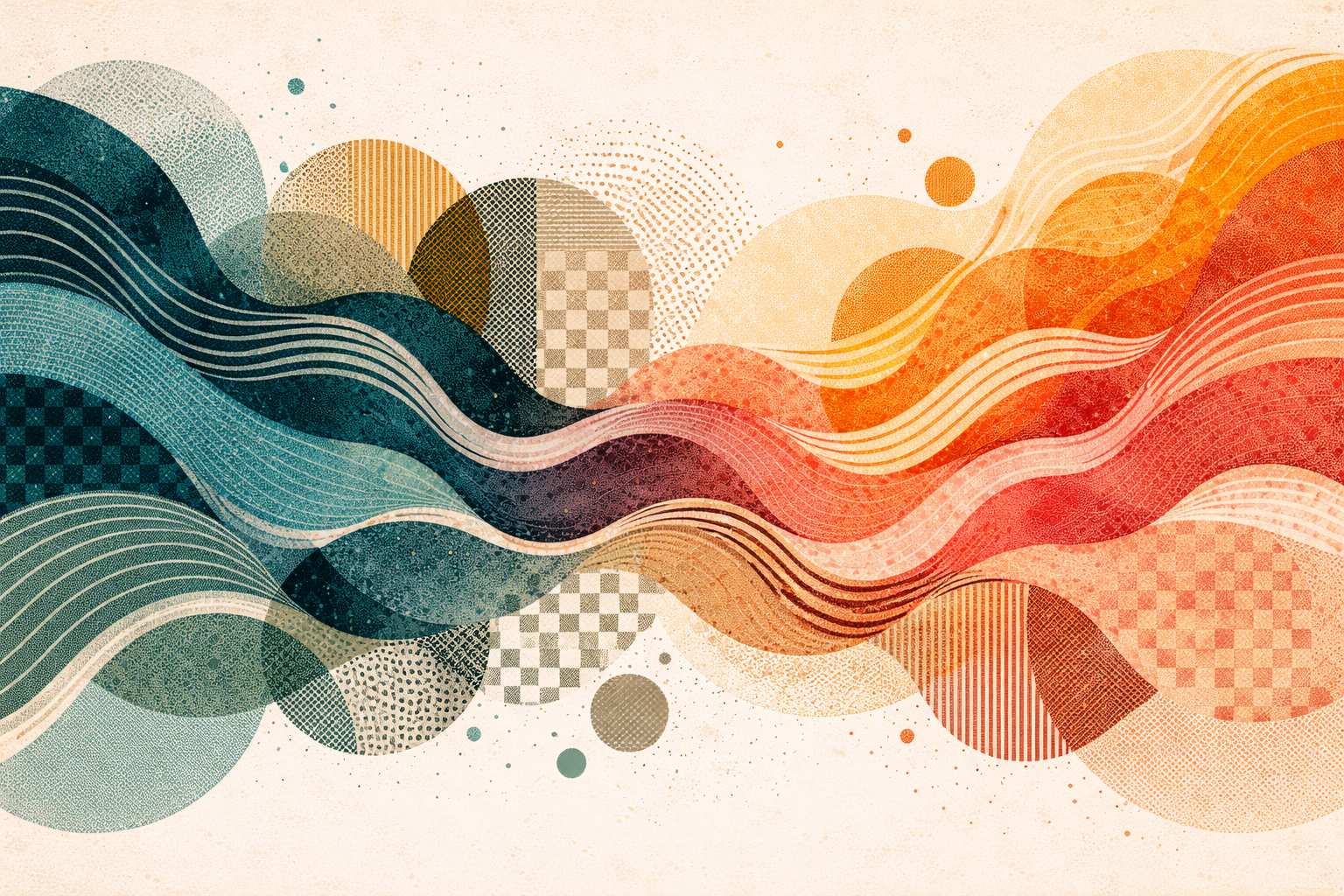 Wavy abstract patterns merging together