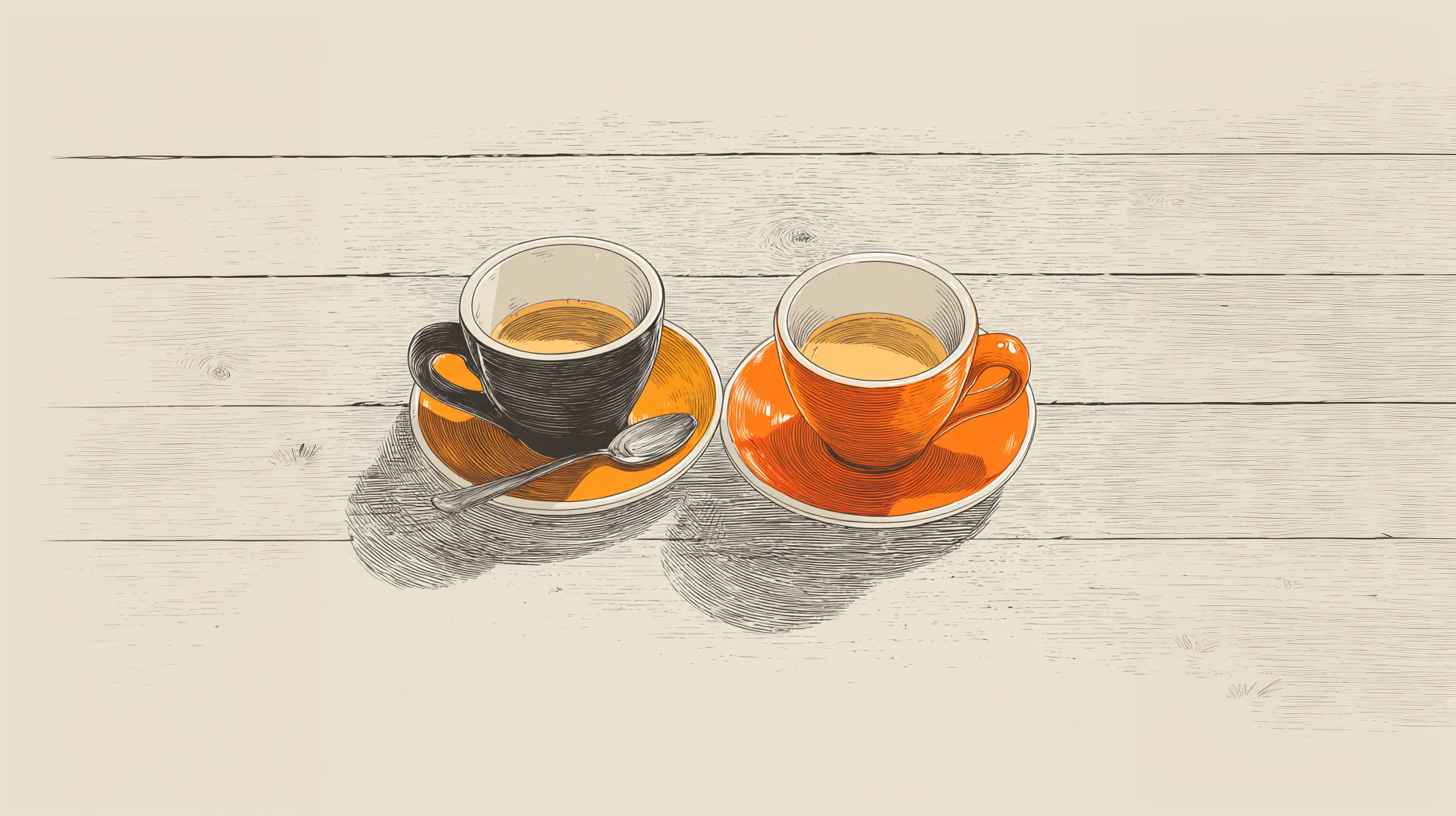 Two cups of tea on a table