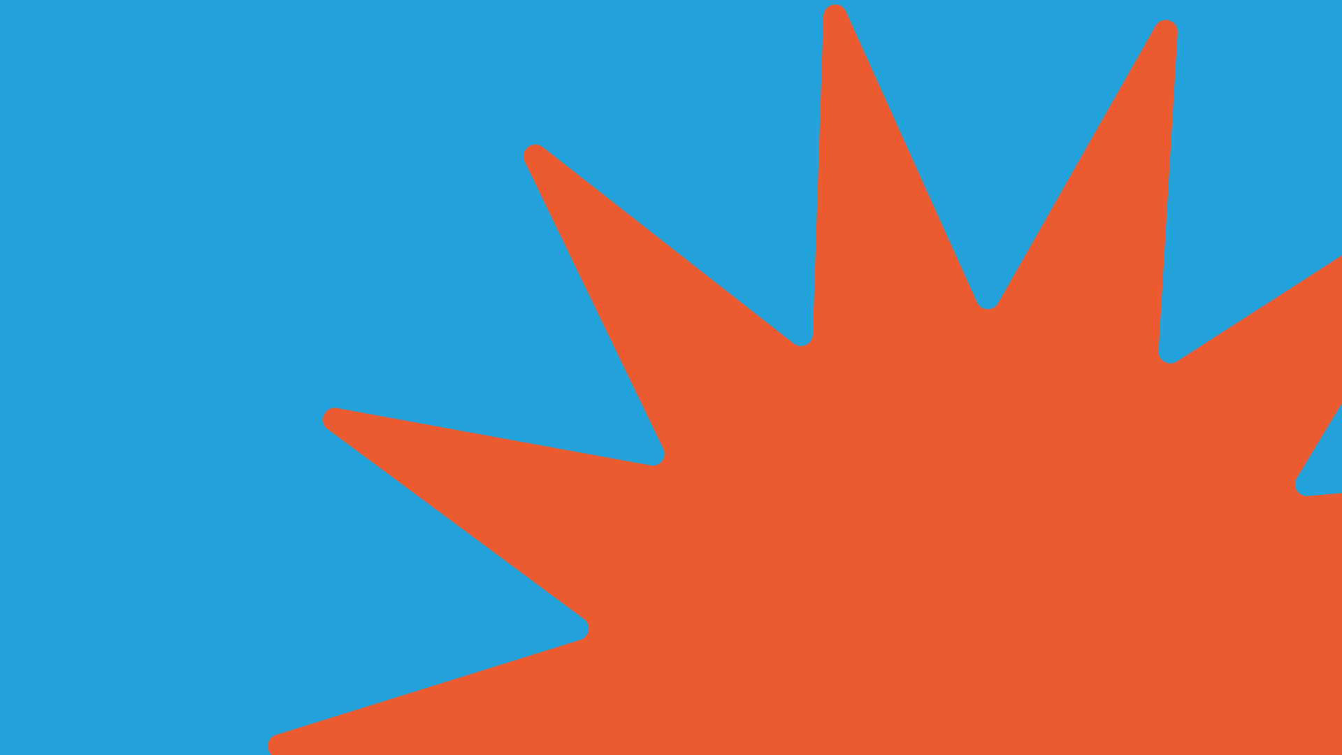 Orange star on blue background.